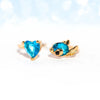 Copper 18K Gold Plated Plating Inlay Heart Shape Zircon Open Rings