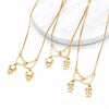Copper 18K Gold Plated Plating Inlay Heart Shape Zircon Pendant Necklace