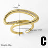 Copper 18K Gold Plated Plating Inlay Irregular Zircon Open Rings