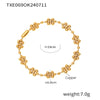 Copper 18K Gold Plated Plating Inlay Round Bracelets Necklace