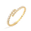 Copper 18K Gold Plated Plating Inlay Square Rhombus Zircon Bangle