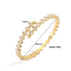 Copper 18K Gold Plated Plating Inlay Square Rhombus Zircon Bangle