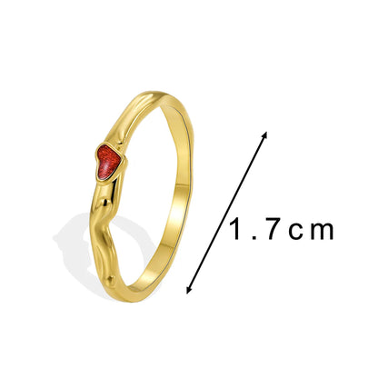 Copper 18K Gold Plated Plating Inlay Water Droplets Zircon Rings