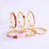Copper 18K Gold Plated Plating Inlay Water Droplets Zircon Rings