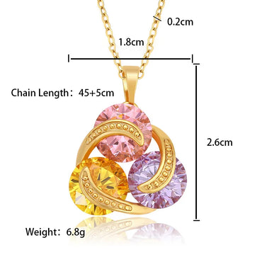 Copper 18K Gold Plated Retro Modern Style Classic Style Plating Inlay Geometric Artificial Gemstones Pendant Necklace