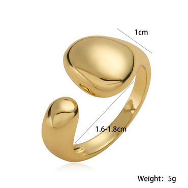 Copper 18K Gold Plated Retro Simple Style Commute Plating Geometric Open Rings