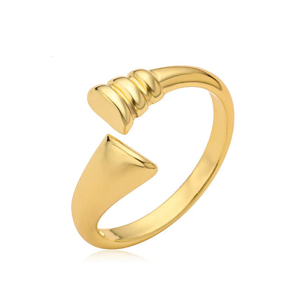 Copper 18K Gold Plated Retro Simple Style Geometric Open Rings