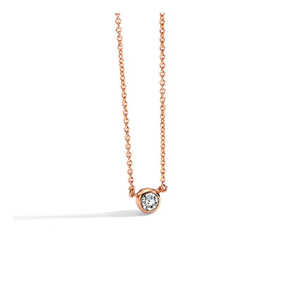 Copper 18K Gold Plated Rose Gold Plated Silver Plated Simple Style Shiny Round Inlay Zircon Necklace