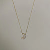 Copper 18K Gold Plated Simple Style Artistic Star Moon Flower Inlay Shell Necklace
