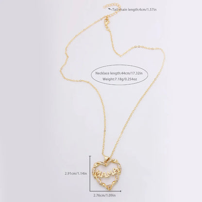 Copper 18K Gold Plated Simple Style Classic Style Heart Shape Plating Inlay Zircon Pendant Necklace