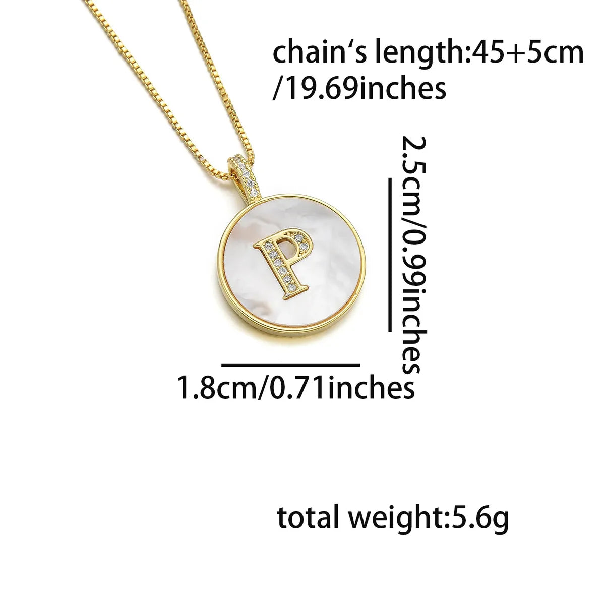 Copper 18K Gold Plated Simple Style Classic Style Inlay Letter Letter Shell Zircon Pendant Necklace