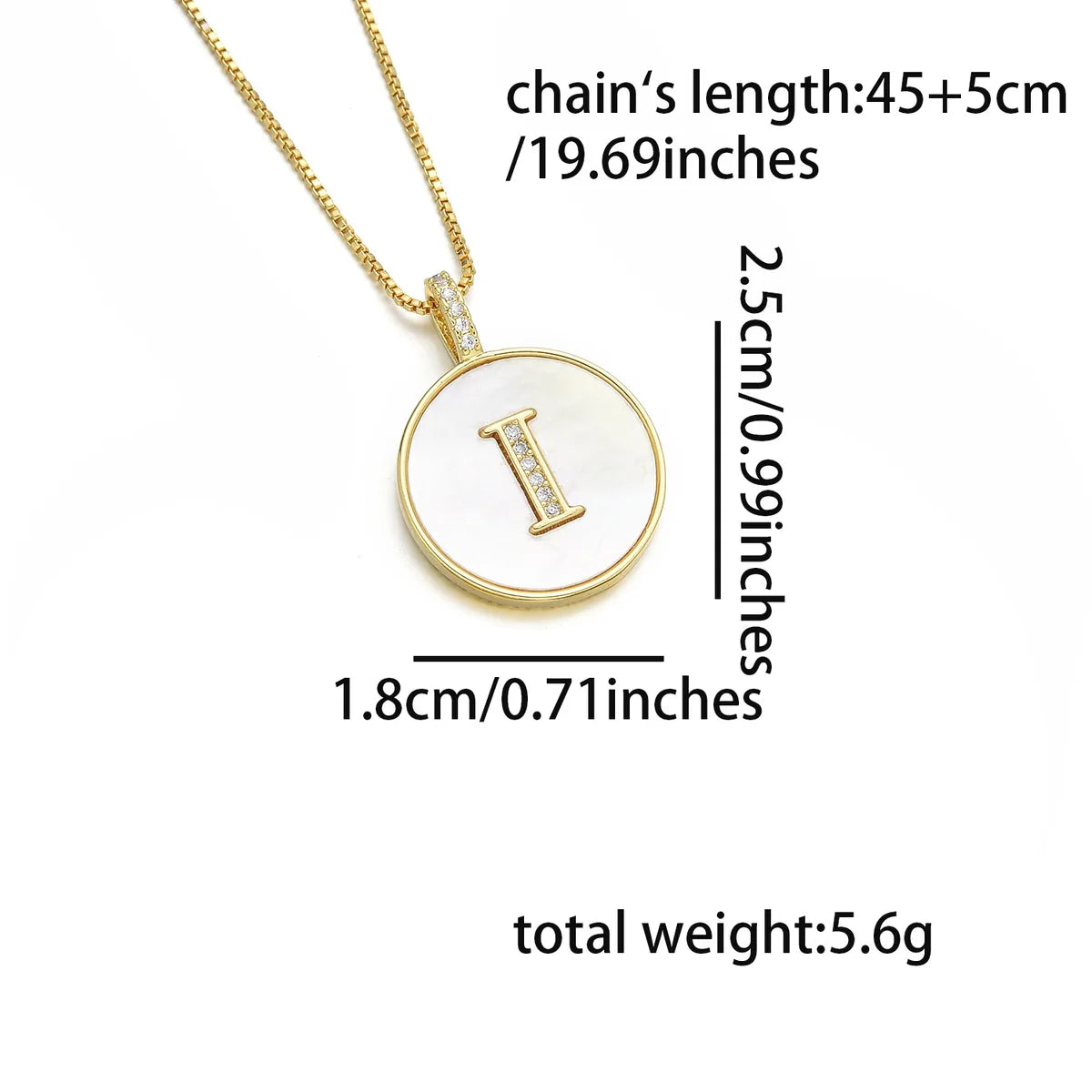 Copper 18K Gold Plated Simple Style Classic Style Inlay Letter Letter Shell Zircon Pendant Necklace