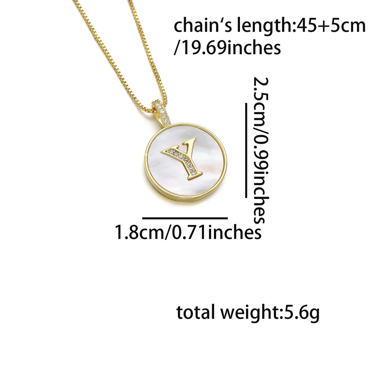 Copper 18K Gold Plated Simple Style Classic Style Inlay Letter Letter Shell Zircon Pendant Necklace