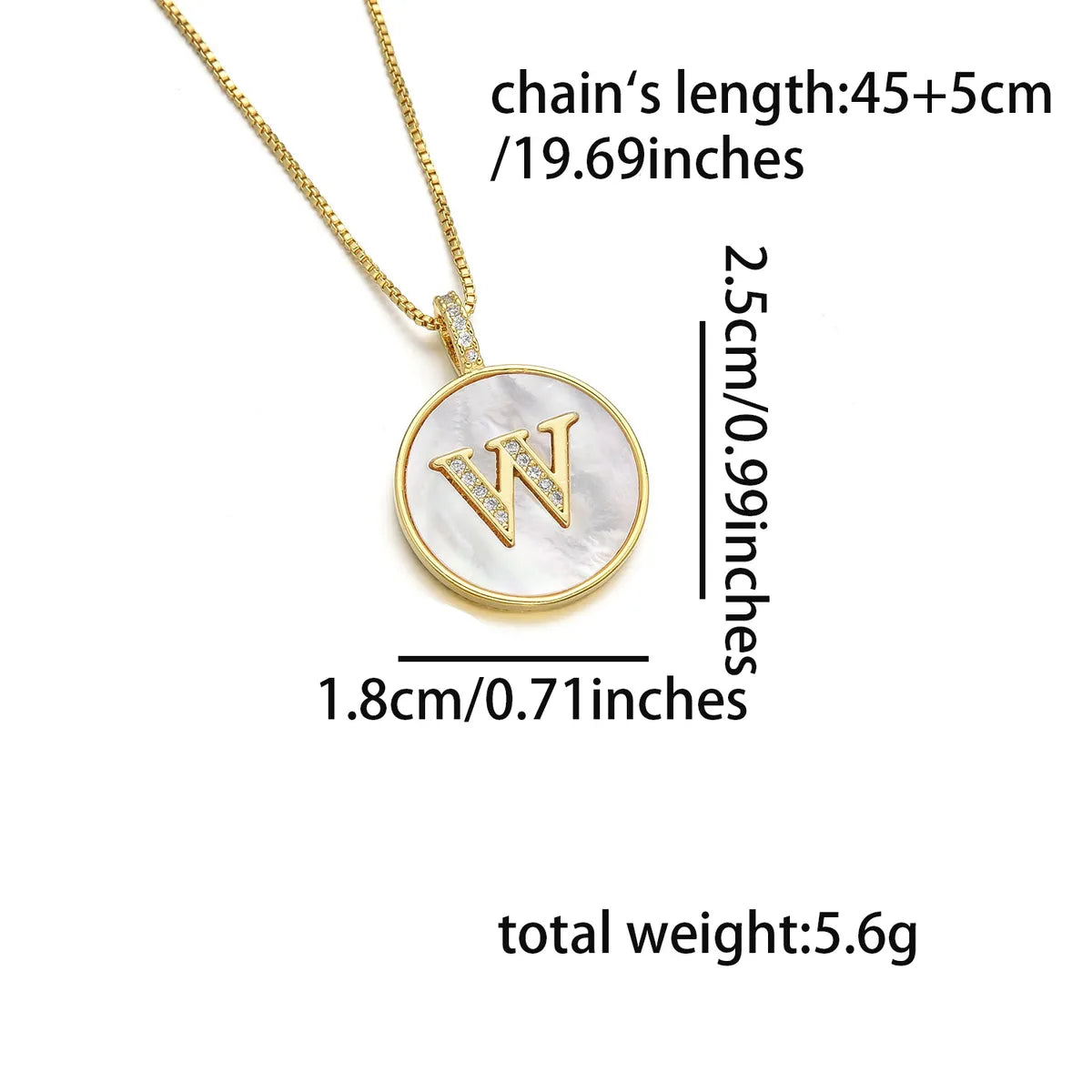 Copper 18K Gold Plated Simple Style Classic Style Inlay Letter Letter Shell Zircon Pendant Necklace