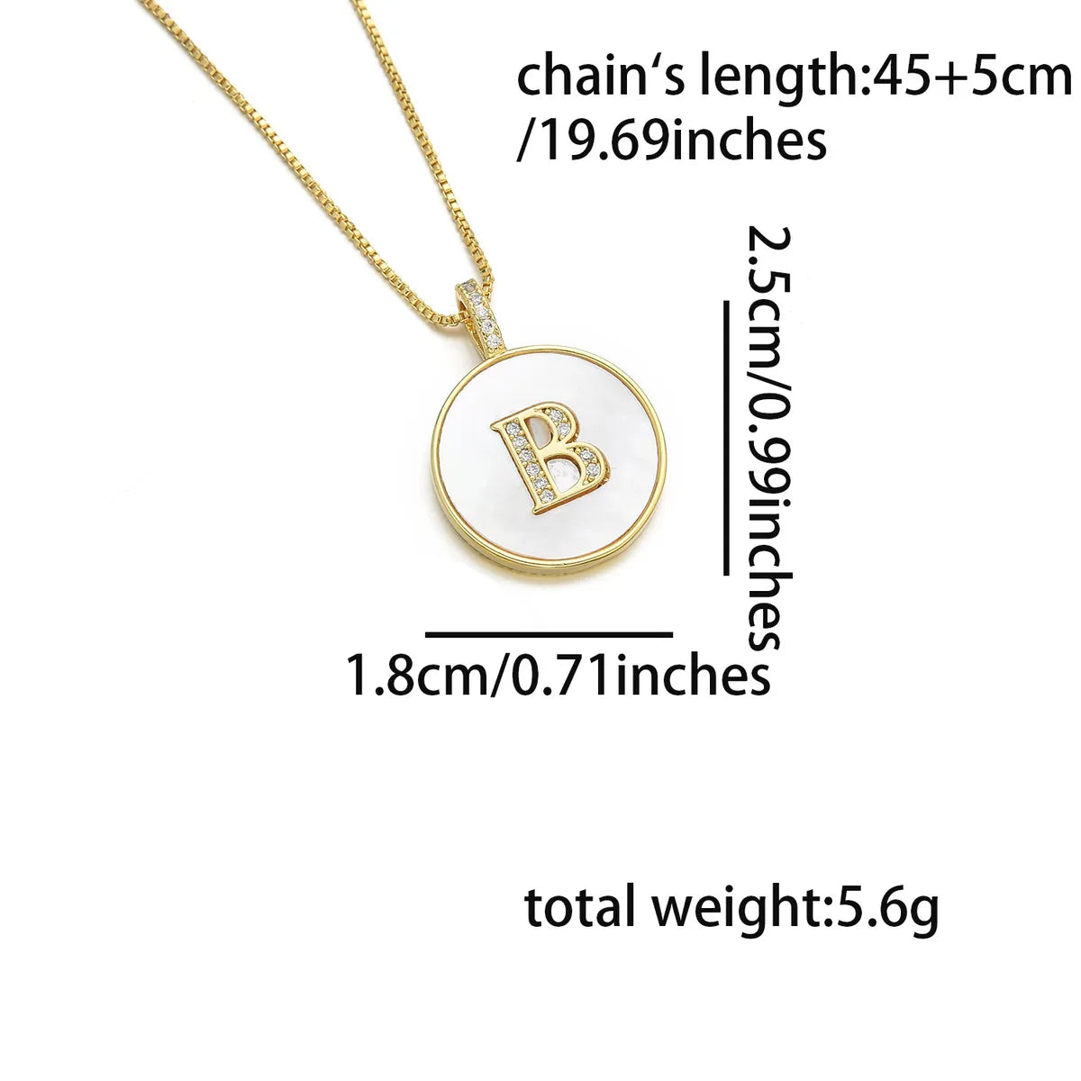 Copper 18K Gold Plated Simple Style Classic Style Inlay Letter Letter Shell Zircon Pendant Necklace