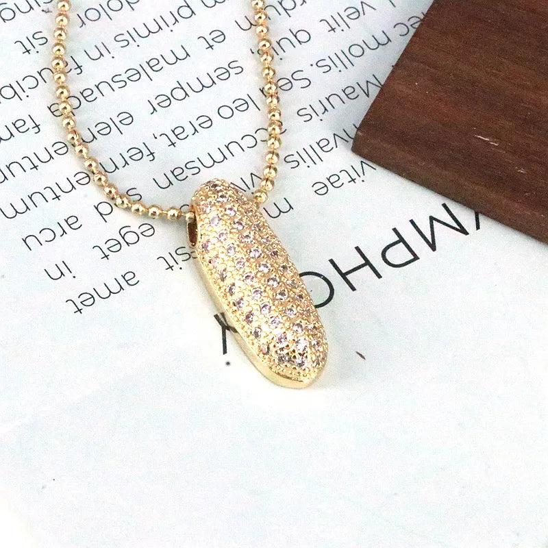 Copper 18K Gold Plated Simple Style Classic Style Inlay Letter Zircon Pendant Necklace