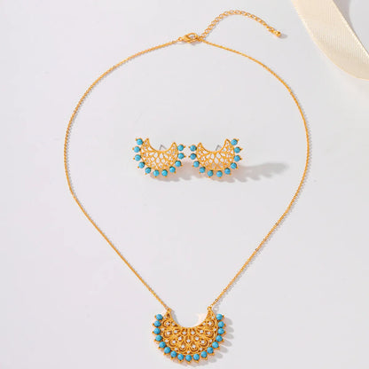 Copper 18K Gold Plated Simple Style Classic Style Inlay Solid Color Zircon Jewelry Set