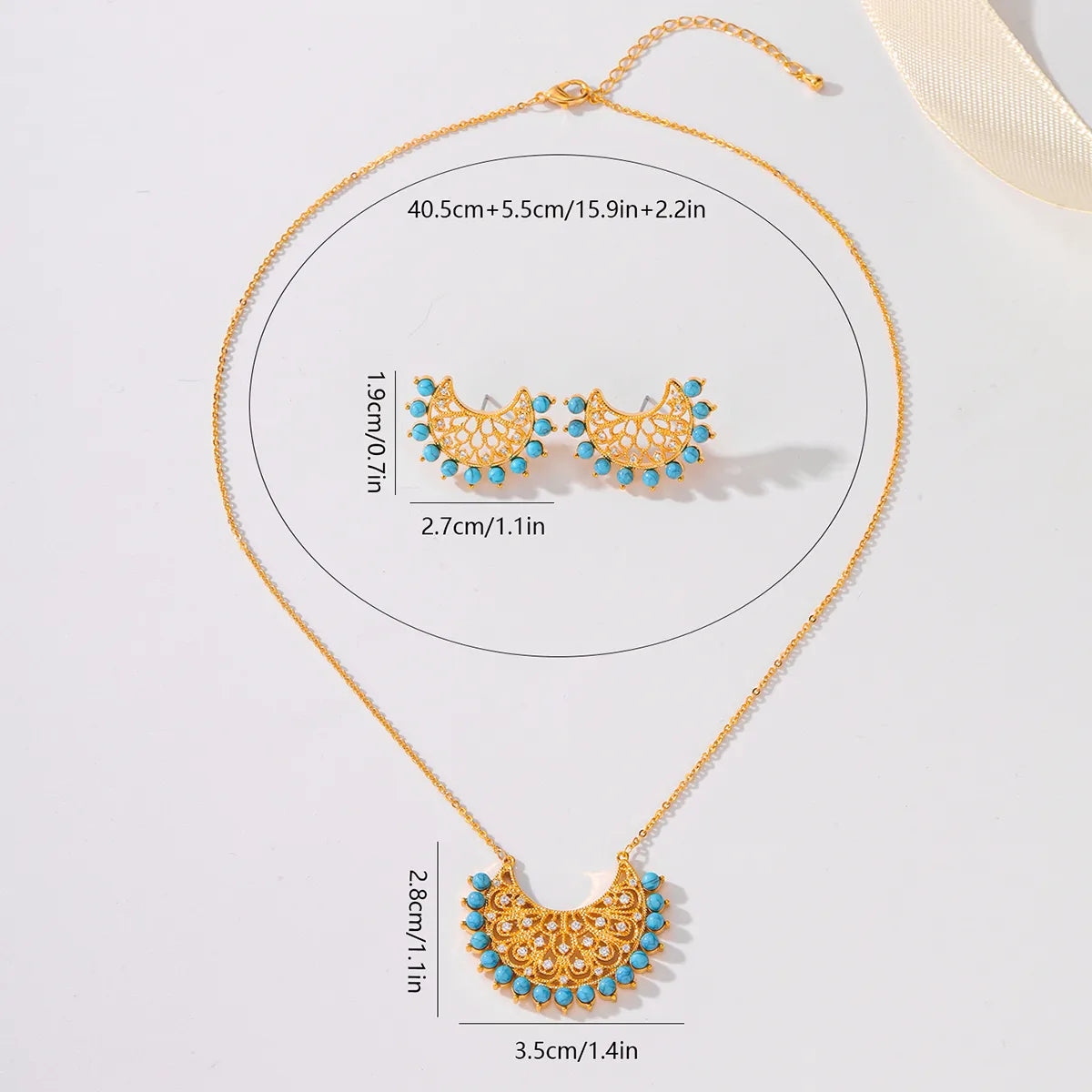 Copper 18K Gold Plated Simple Style Classic Style Inlay Solid Color Zircon Jewelry Set