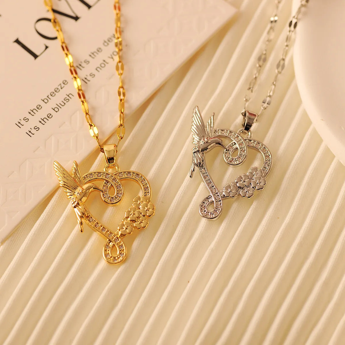 Copper 18K Gold Plated Simple Style Classic Style Plating Inlay Heart Shape Zircon Pendant Necklace