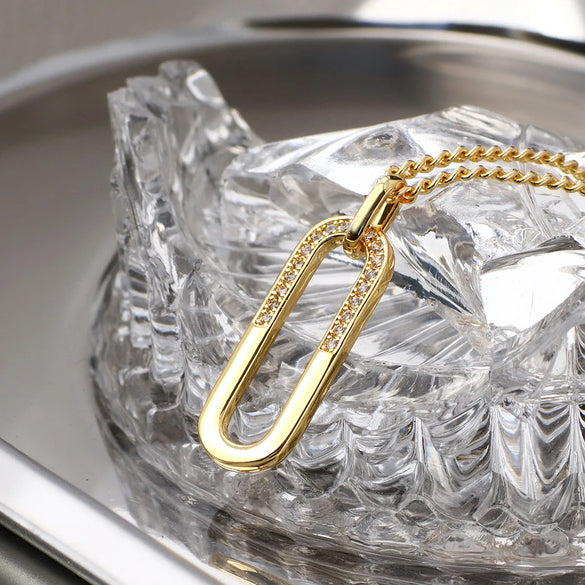 Copper 18K Gold Plated Simple Style Classic Style Plating Inlay Solid Color Zircon Pendant Necklace