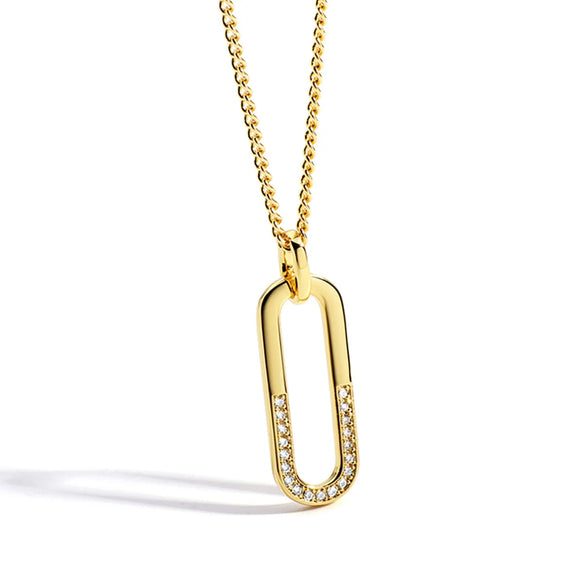 Copper 18K Gold Plated Simple Style Classic Style Plating Inlay Solid Color Zircon Pendant Necklace