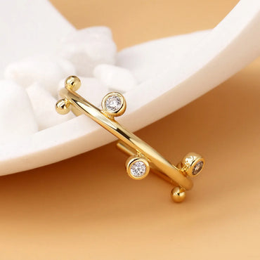 Copper 18K Gold Plated Simple Style Classic Style Plating Inlay Solid Color Zircon Rings