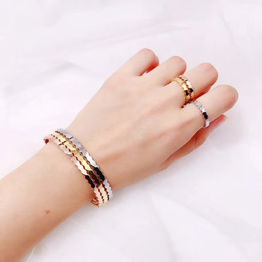 Copper 18K Gold Plated Simple Style Classic Style Plating Solid Color Bangle