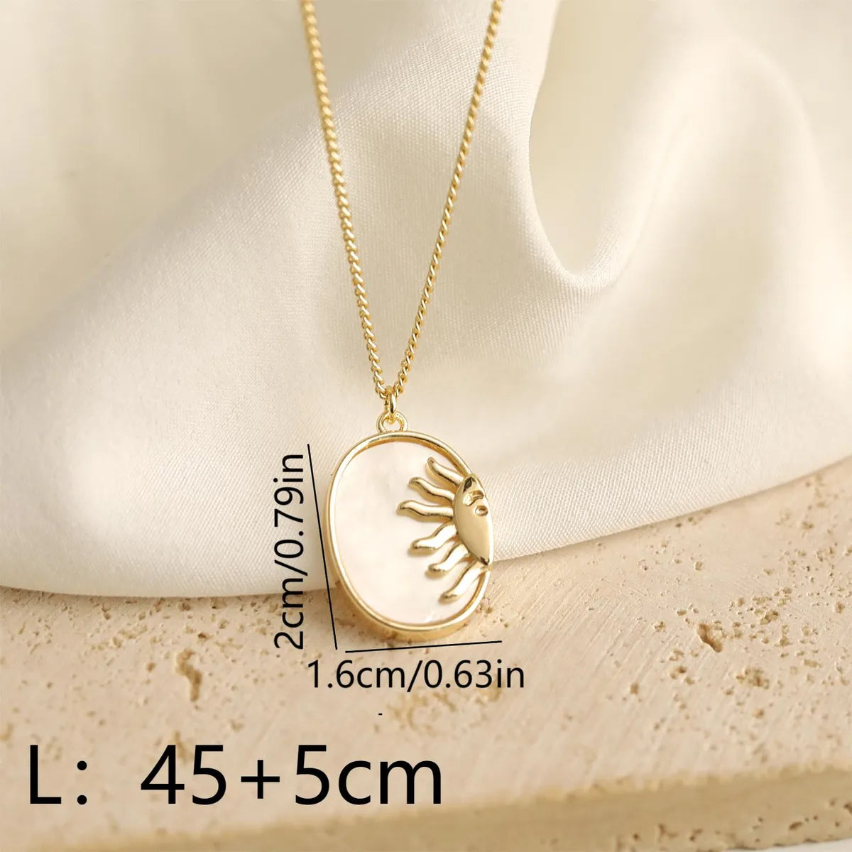 Copper 18K Gold Plated Simple Style Classic Style Plating Sun Devil'S Eye Zircon Pendant Necklace