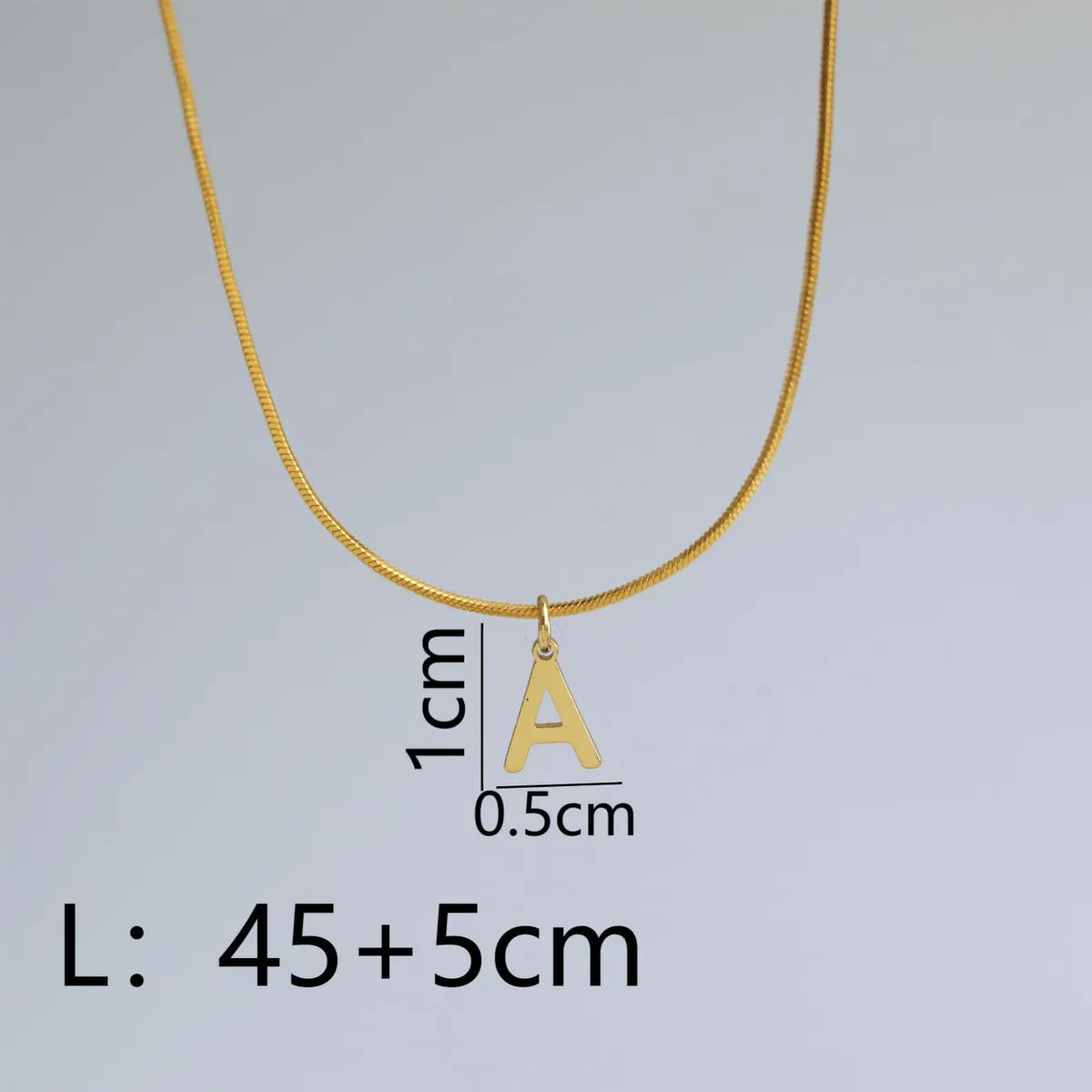 Wholesale Simple Style Commute Letter Copper 18K Gold Plated Pendant Necklace