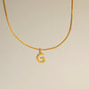 Wholesale Simple Style Commute Letter Copper 18K Gold Plated Pendant Necklace