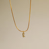 Wholesale Simple Style Commute Letter Copper 18K Gold Plated Pendant Necklace