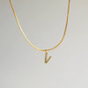 Wholesale Simple Style Commute Letter Copper 18K Gold Plated Pendant Necklace