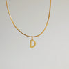 Wholesale Simple Style Commute Letter Copper 18K Gold Plated Pendant Necklace