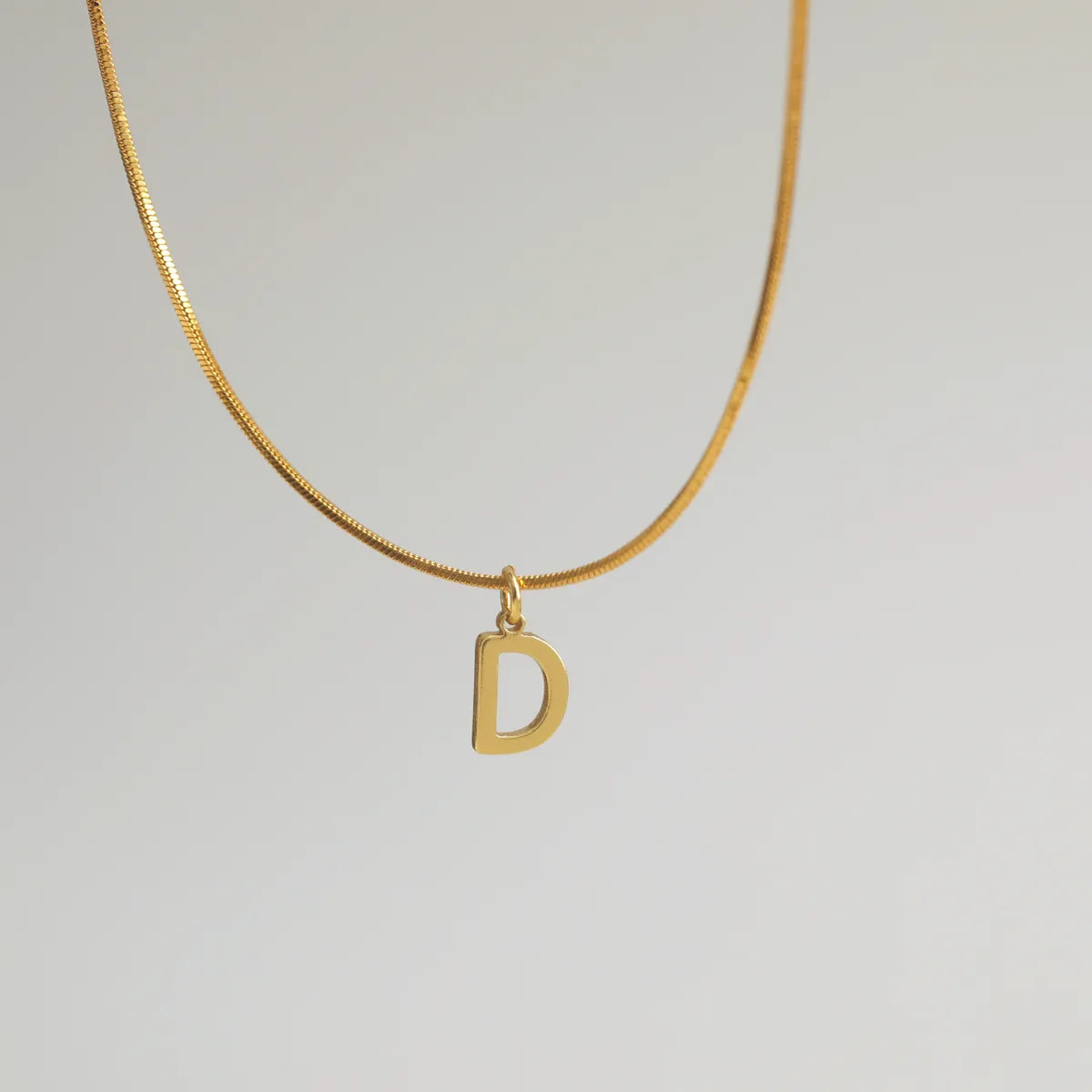 Wholesale Simple Style Commute Letter Copper 18K Gold Plated Pendant Necklace