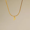 Wholesale Simple Style Commute Letter Copper 18K Gold Plated Pendant Necklace