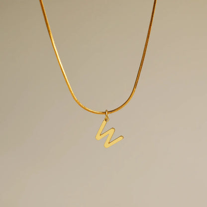 Wholesale Simple Style Commute Letter Copper 18K Gold Plated Pendant Necklace