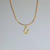 Wholesale Simple Style Commute Letter Copper 18K Gold Plated Pendant Necklace