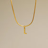 Wholesale Simple Style Commute Letter Copper 18K Gold Plated Pendant Necklace