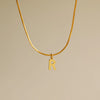 Wholesale Simple Style Commute Letter Copper 18K Gold Plated Pendant Necklace