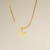 Wholesale Simple Style Commute Letter Copper 18K Gold Plated Pendant Necklace