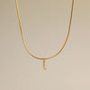 Wholesale Simple Style Commute Letter Copper 18K Gold Plated Pendant Necklace