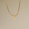 Wholesale Simple Style Commute Letter Copper 18K Gold Plated Pendant Necklace