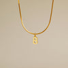 Wholesale Simple Style Commute Letter Copper 18K Gold Plated Pendant Necklace