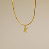 Wholesale Simple Style Commute Letter Copper 18K Gold Plated Pendant Necklace