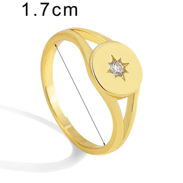 Copper 18K Gold Plated Simple Style Geometric Zircon Rings