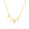 Copper 18K Gold Plated Simple Style Heart Shape Zircon Choker