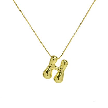 Copper 18K Gold Plated Simple Style Letter Plating Pendant Necklace