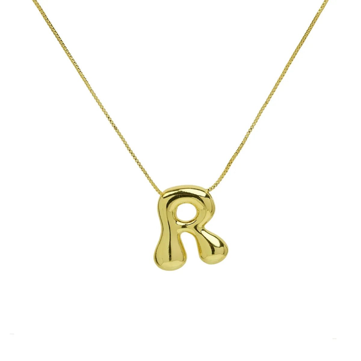 Copper 18K Gold Plated Simple Style Letter Plating Pendant Necklace