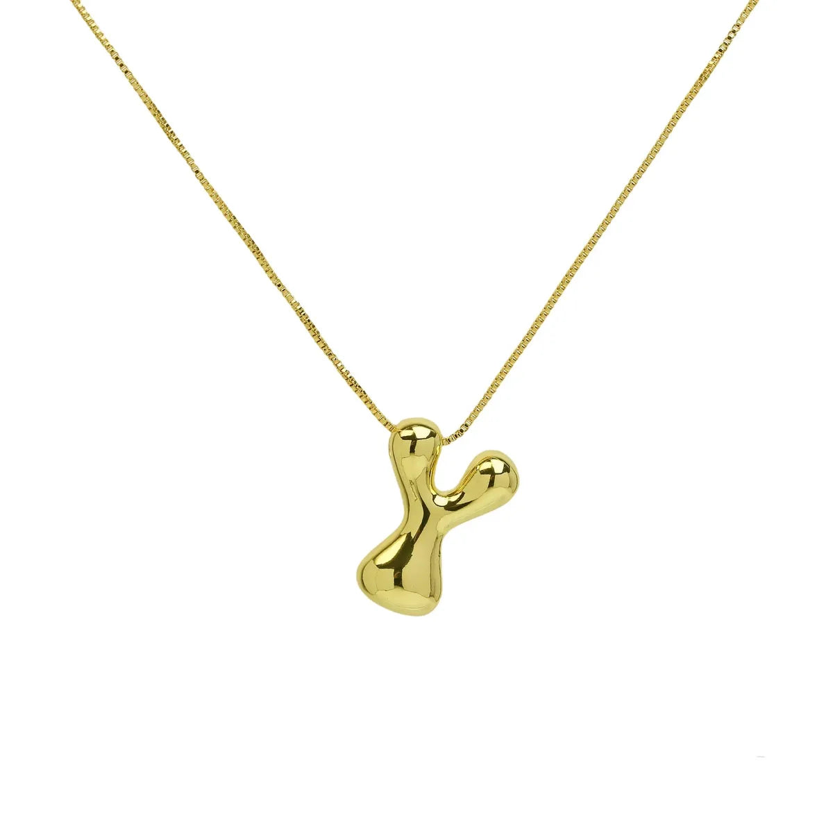 Copper 18K Gold Plated Simple Style Letter Plating Pendant Necklace