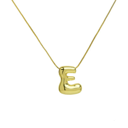 Copper 18K Gold Plated Simple Style Letter Plating Pendant Necklace